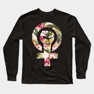 Feminist Fist T Shirt - Women's March - Women's Rights Gift Long Sleeve T-Shirt